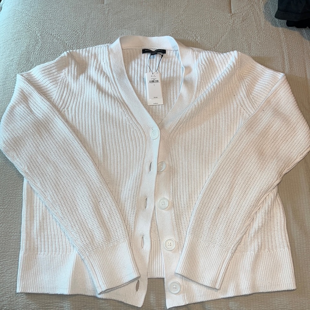 Banana Republic White Button Front Cardigan